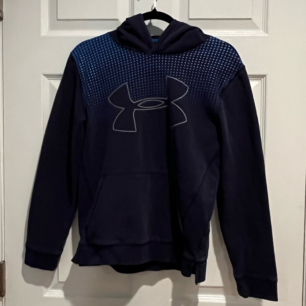 Underarmor Boys Dark Navy Logo Hoodie
